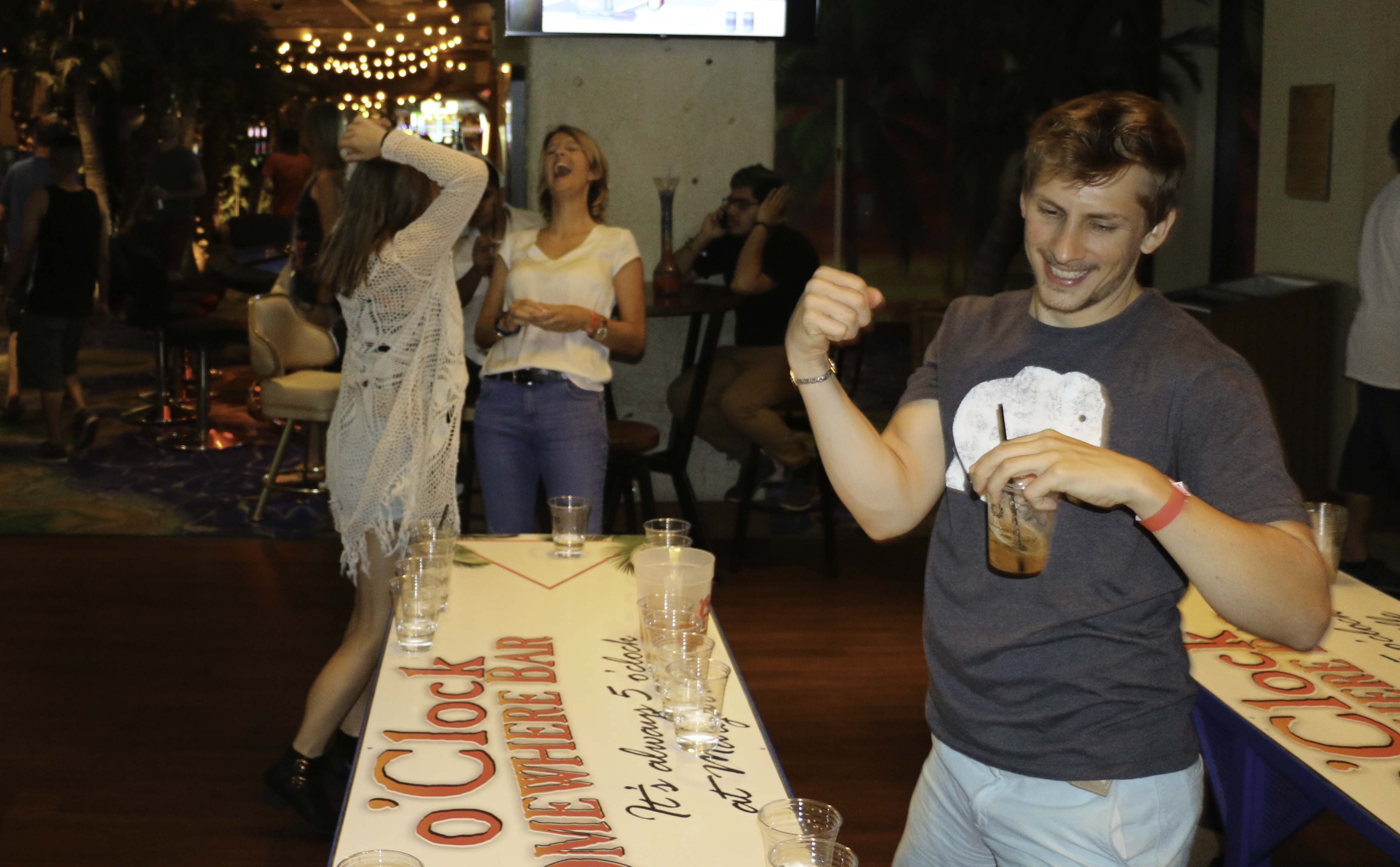 Playing Beer Pong with the cutest Steemian couple on the Vegas Strip